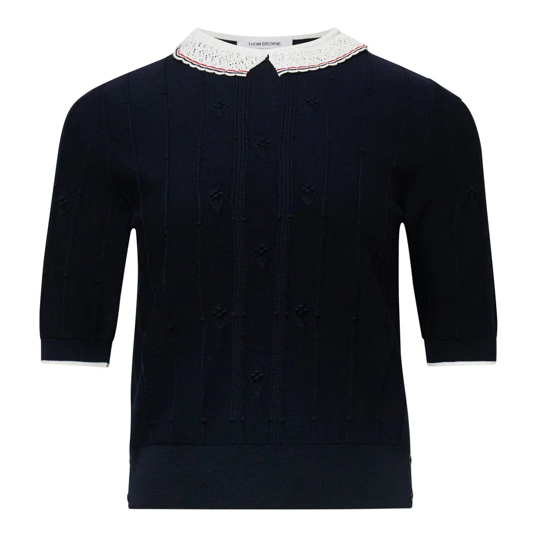 Bobble Stitch Cotton Knit Top