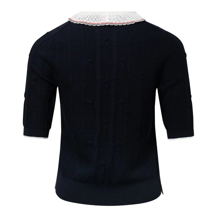 Bobble Stitch Cotton Knit Top