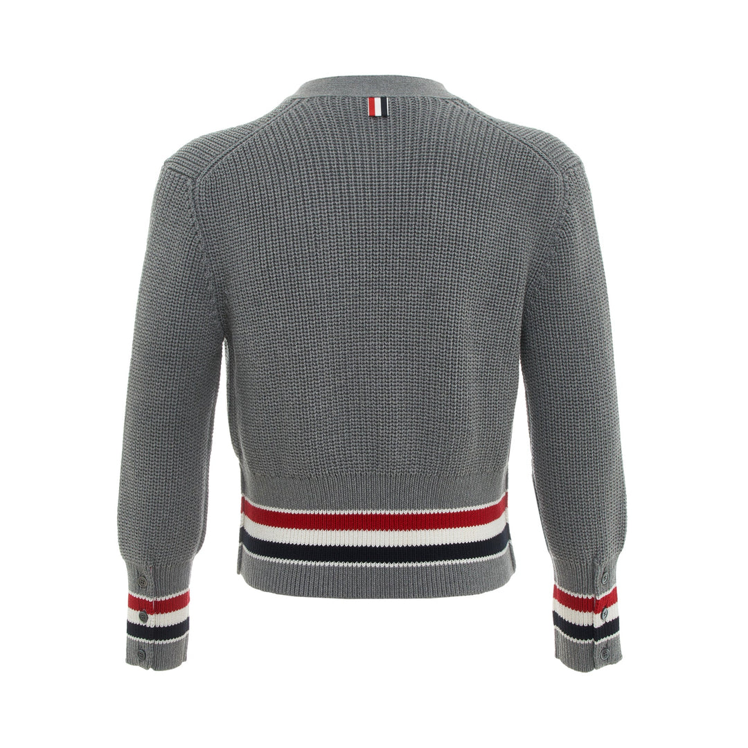 Thom Browne Classic V Neck Cardigan – Available at Club 21, Official Retailer in Singapore, Malaysia & Thailand with Global Shipping Online