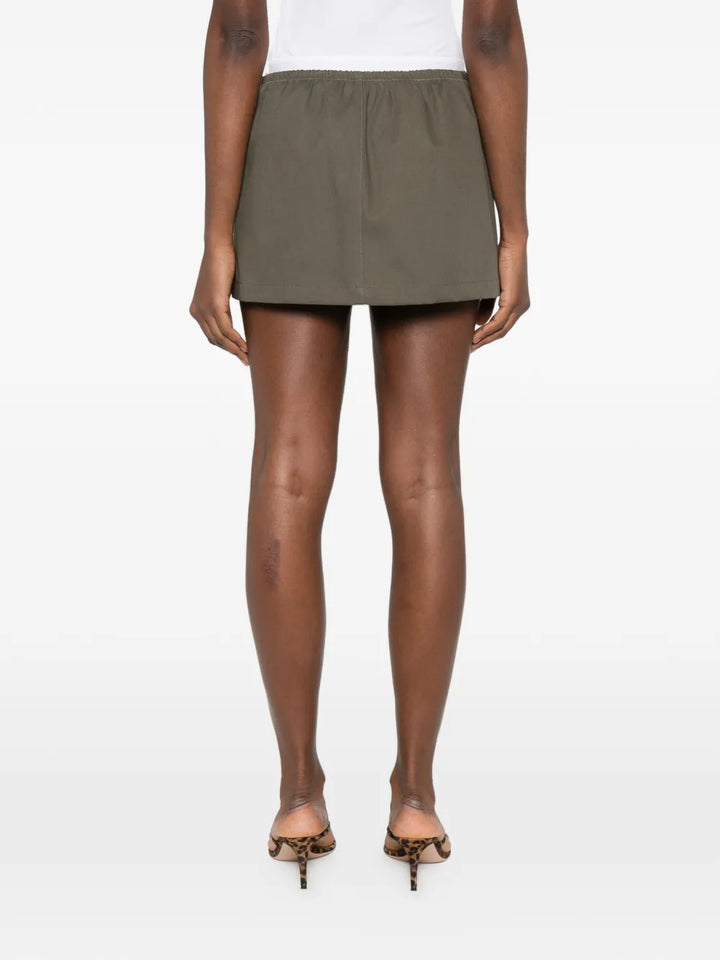 Mid-Rise Mini Logo Elastic Skirt