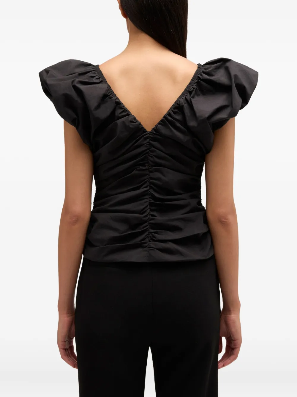 Stretch Cotton Ruched Top