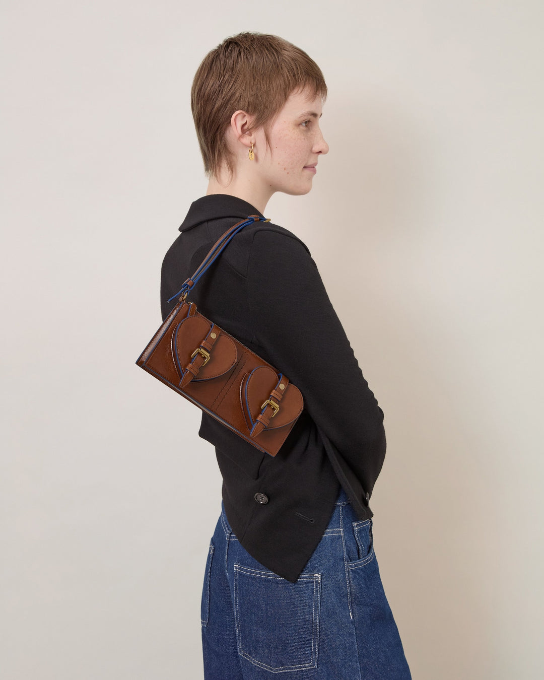 Mini Roxanne Shoulder Bag Smooth Glossy Leather