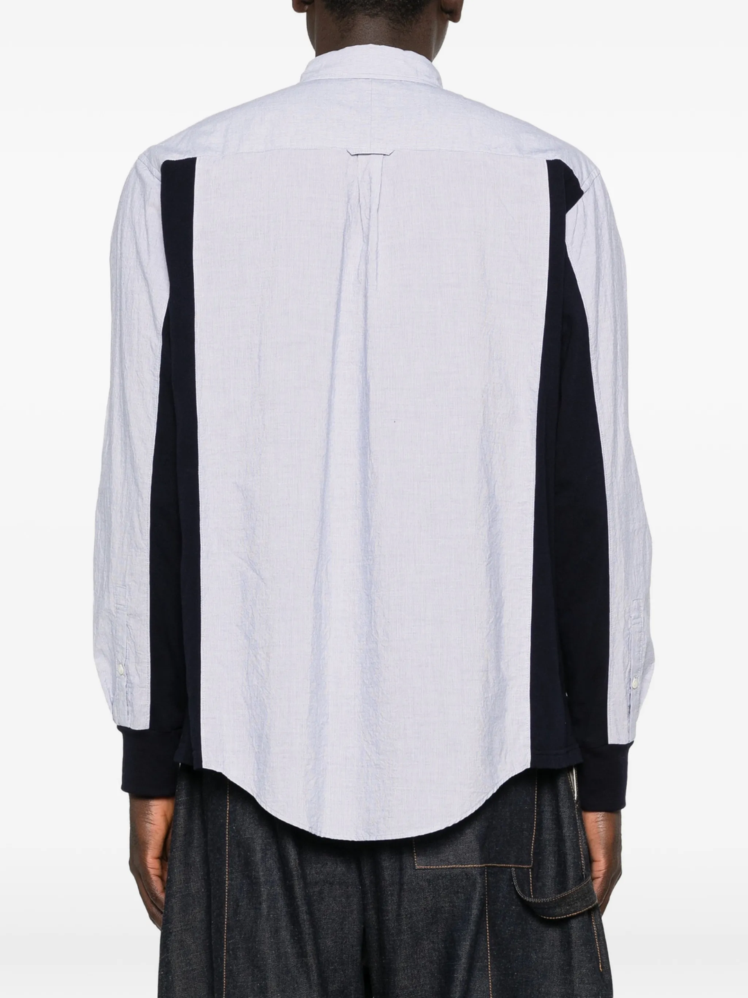Mix Fabric Long Sleeve Shirt