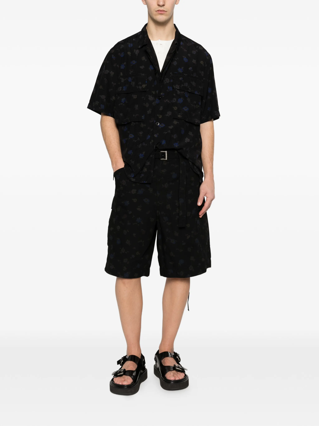 Overdyed Floral Print Shirt