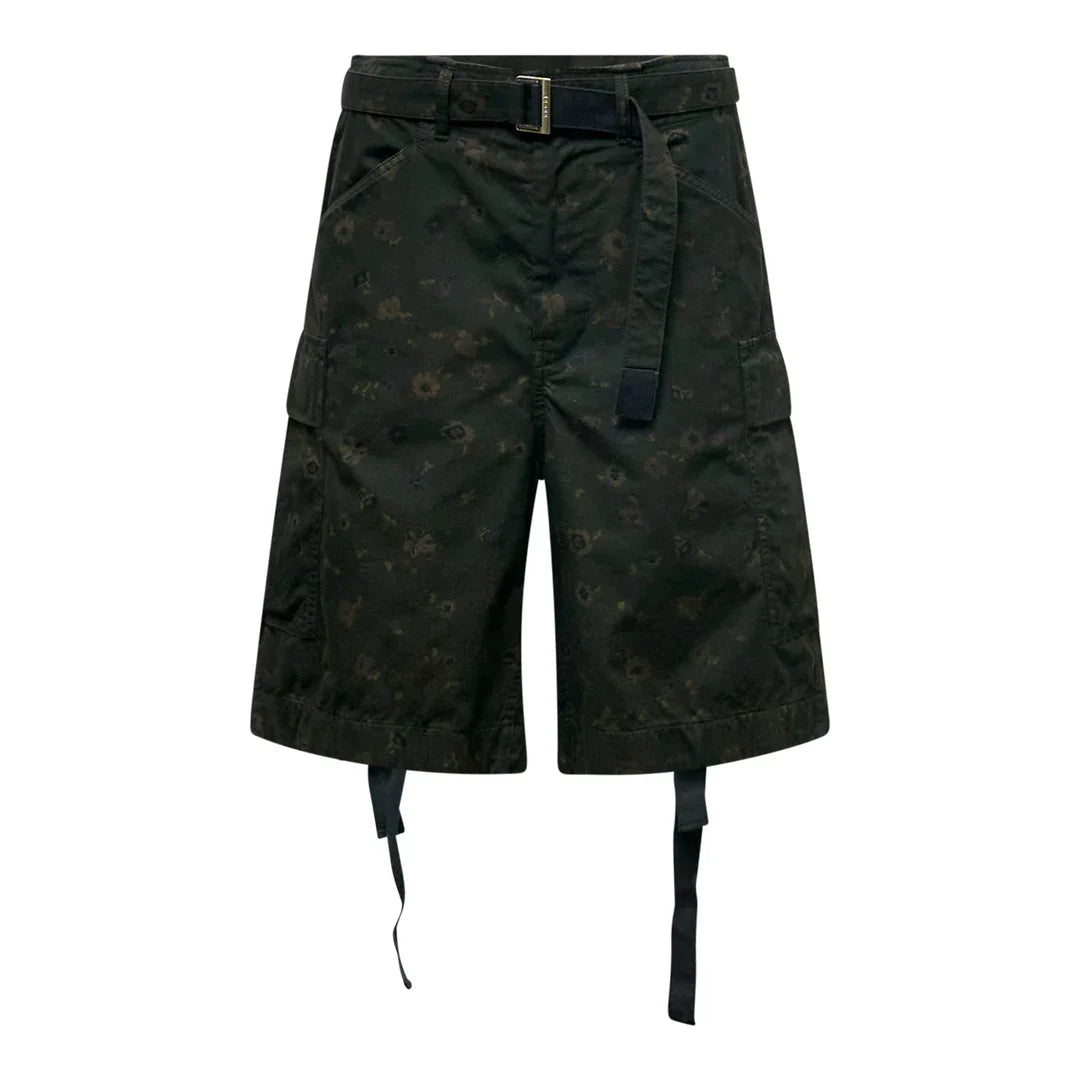 Overdyed Floral Print Shorts