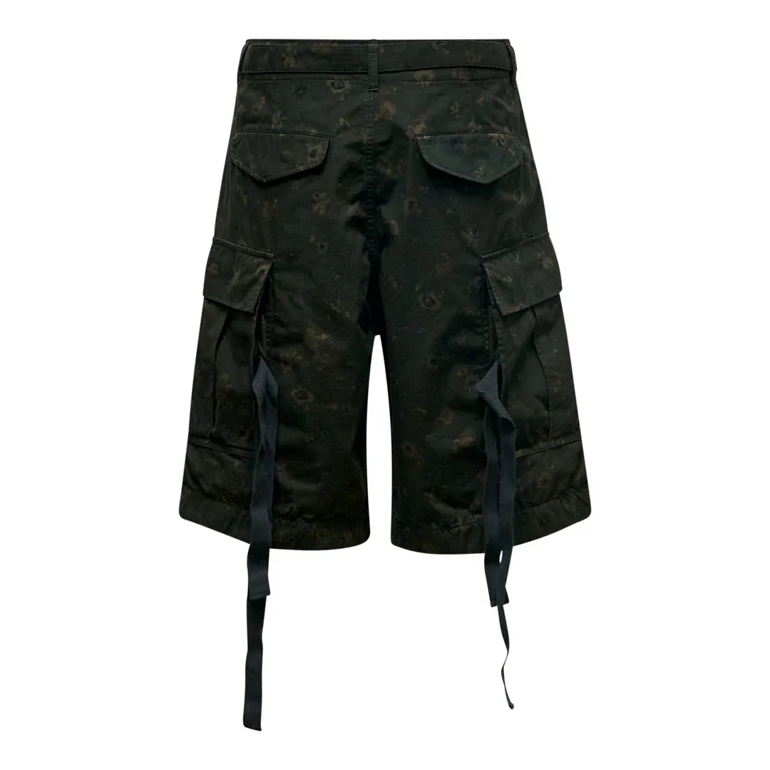 Overdyed Floral Print Shorts