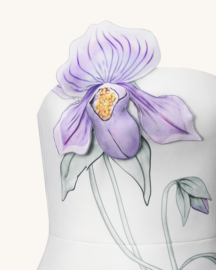 Floral Applique Mini Dress