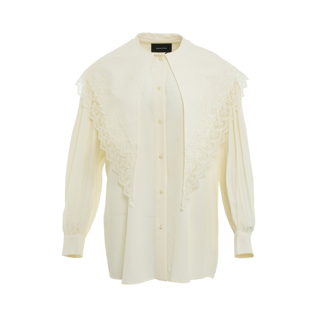 Simone Rocha Pointed Collar Lace Trim Shirt – Available at Club 21, Official Retailer in Singapore, Malaysia & Thailand with Global Shipping Online