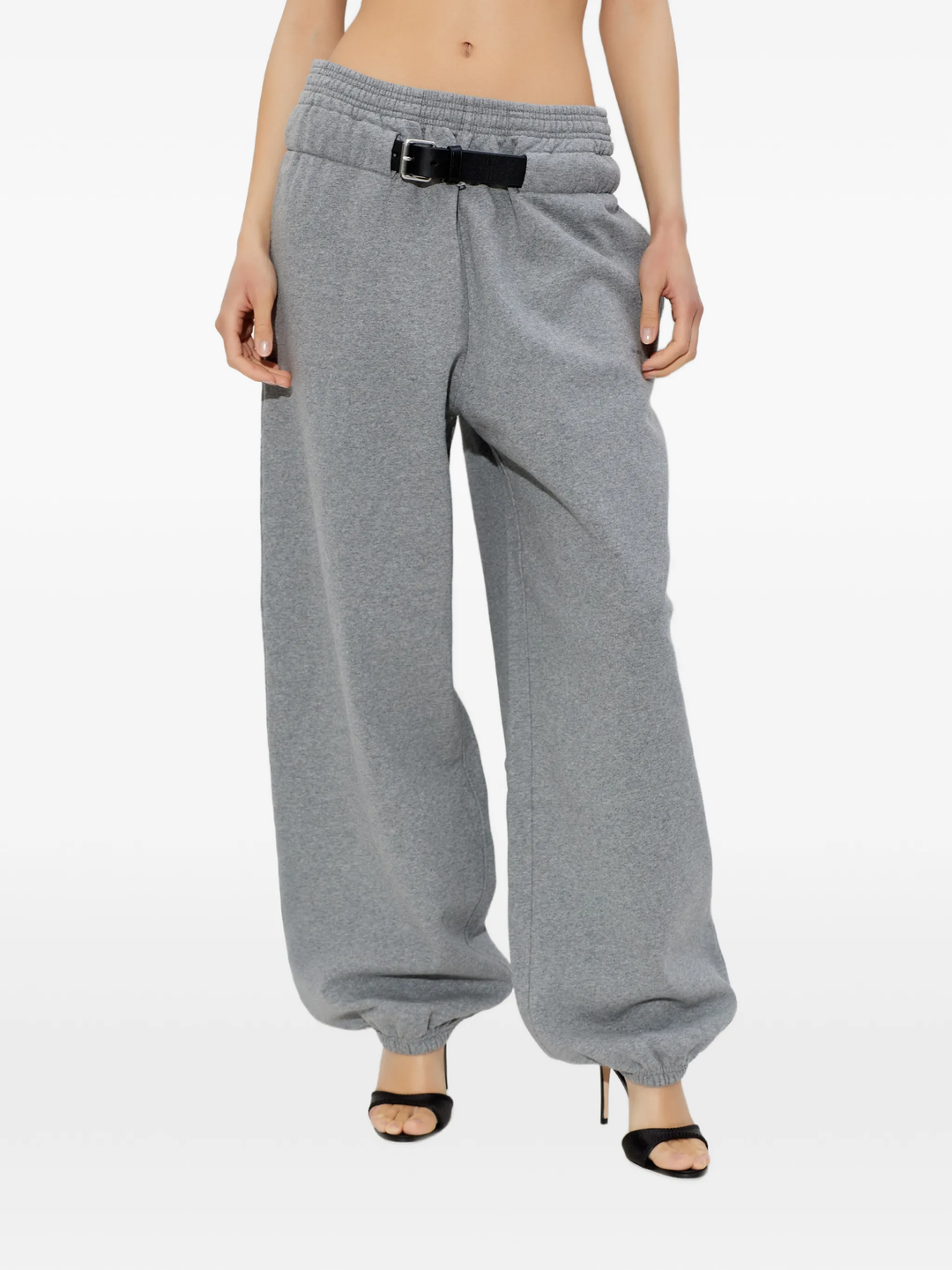 Mid-Rise Belted Sweatpants