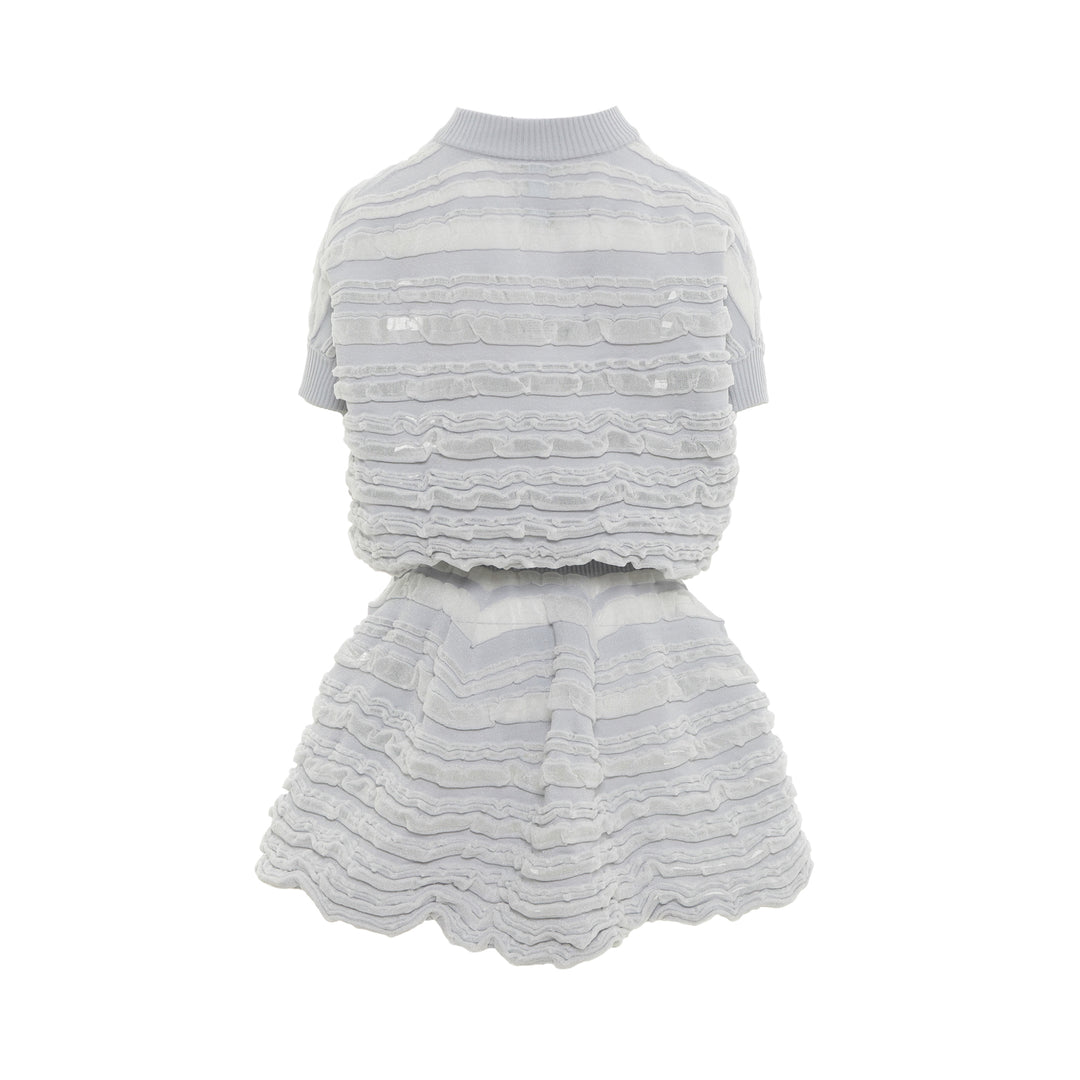 Swell Glitter Puff Short Sleeve Top and Skirt Set
