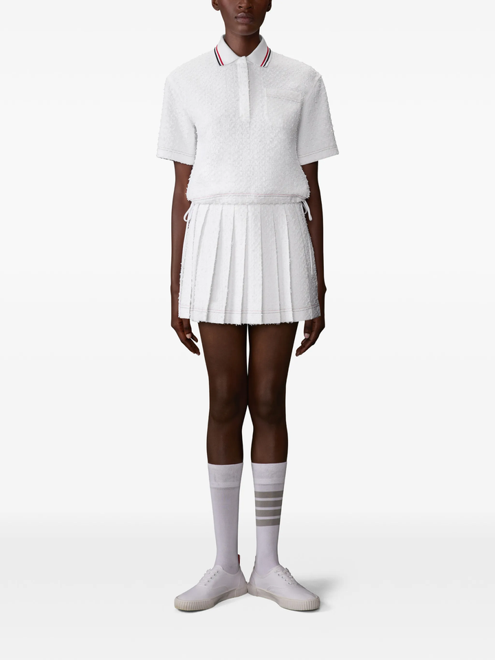 Drawstring Hem Polo Top