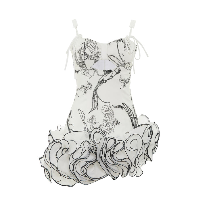 White Floral Mini Dress