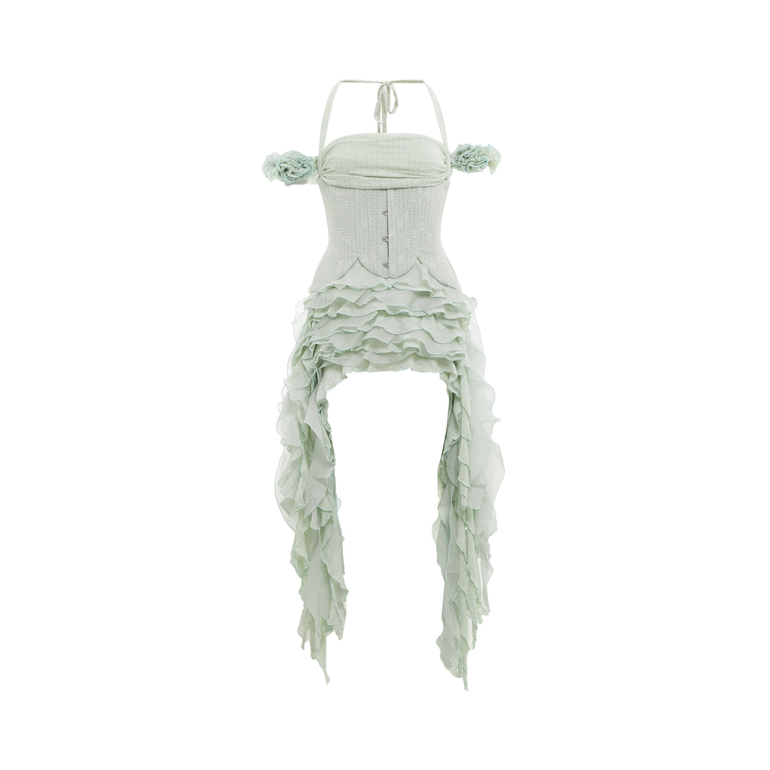 Corset Ruffle Mini Dress