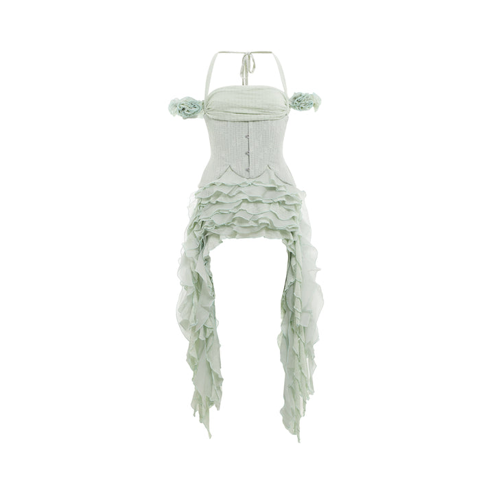 Corset Ruffle Mini Dress