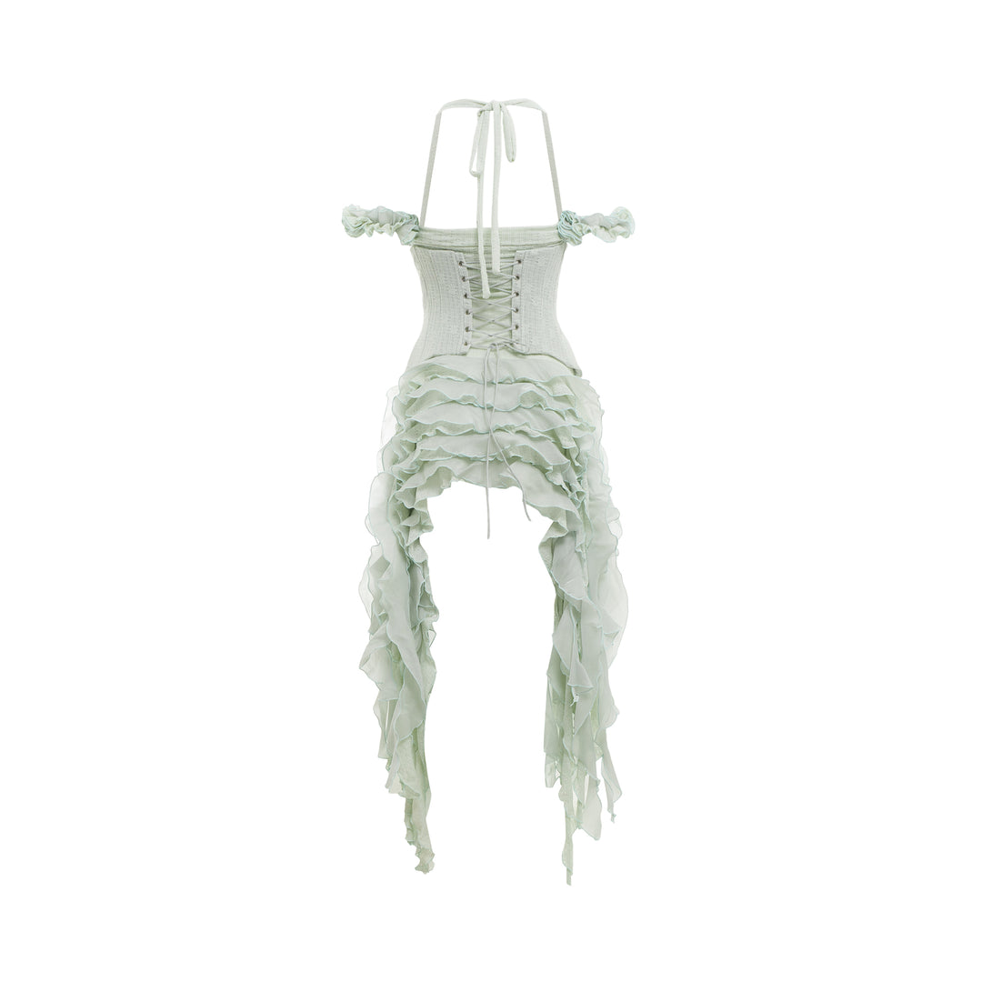 Corset Ruffle Mini Dress
