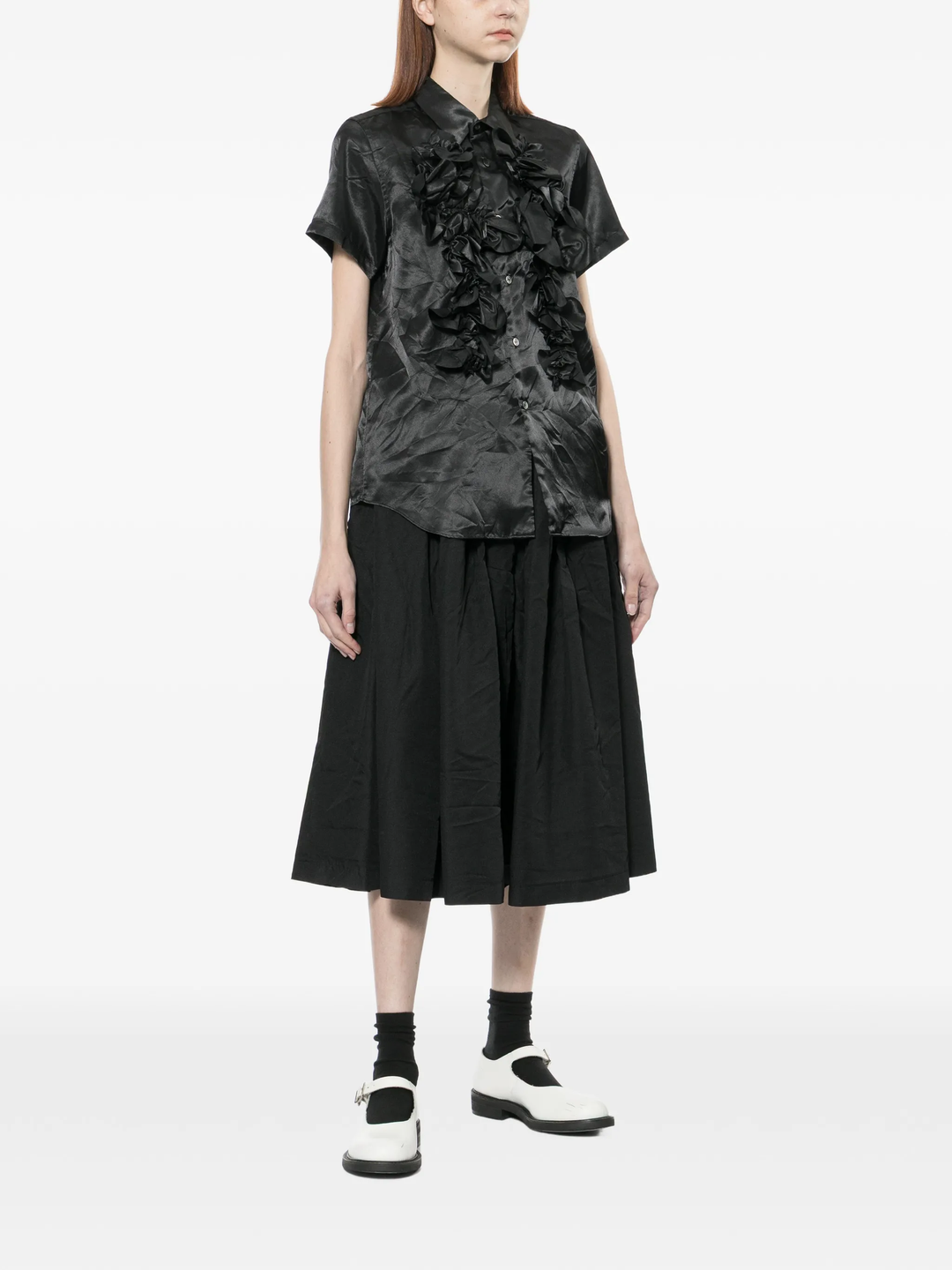 Polyester Satin Garment Washed Shirt