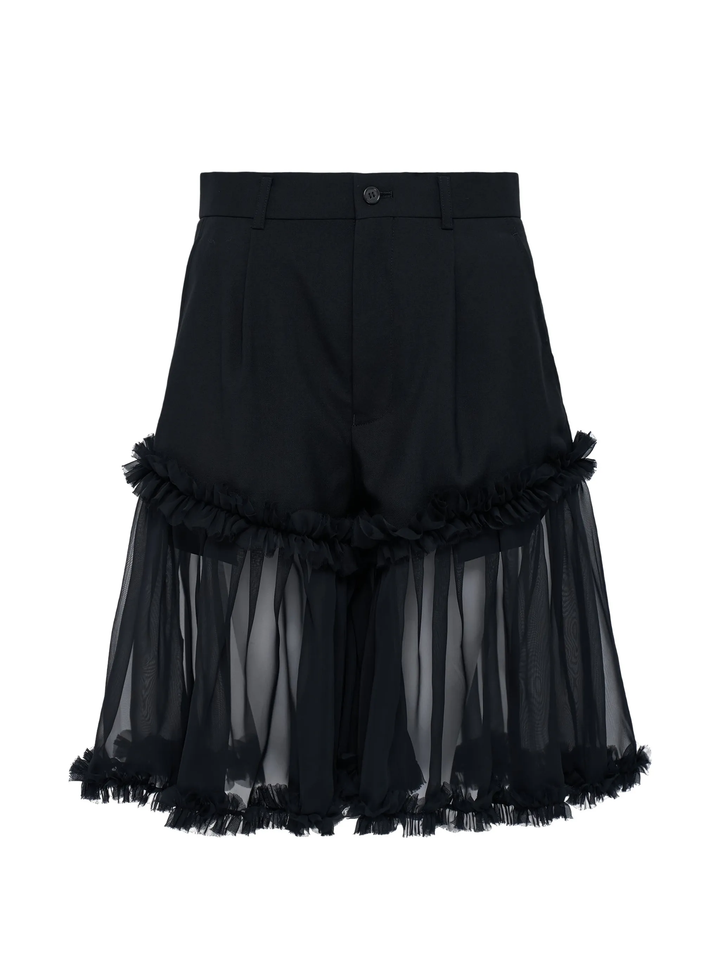 Wool Oxford x Polyester Shorts