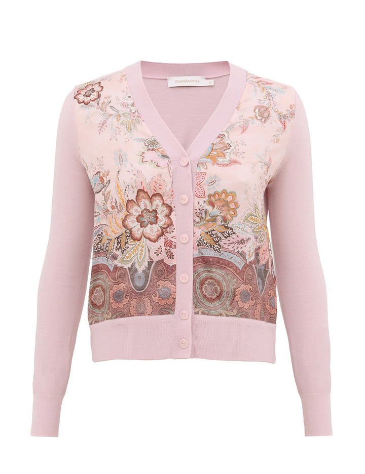 Luna Printed Silk Cardigan