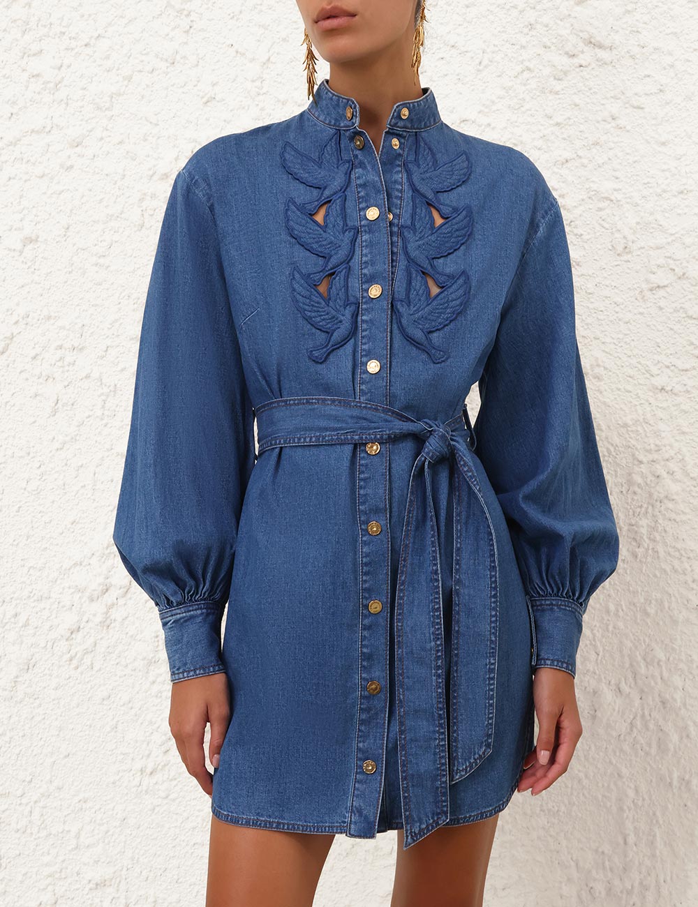 ZIMMERMANN Denim Applique Mini Dress - view 2
