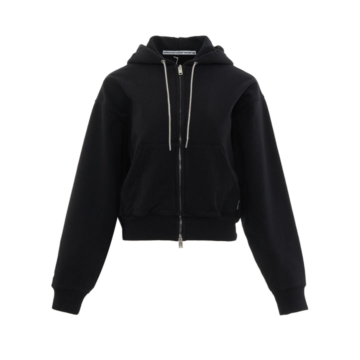 Rhinestone Zip-Up Hoodie