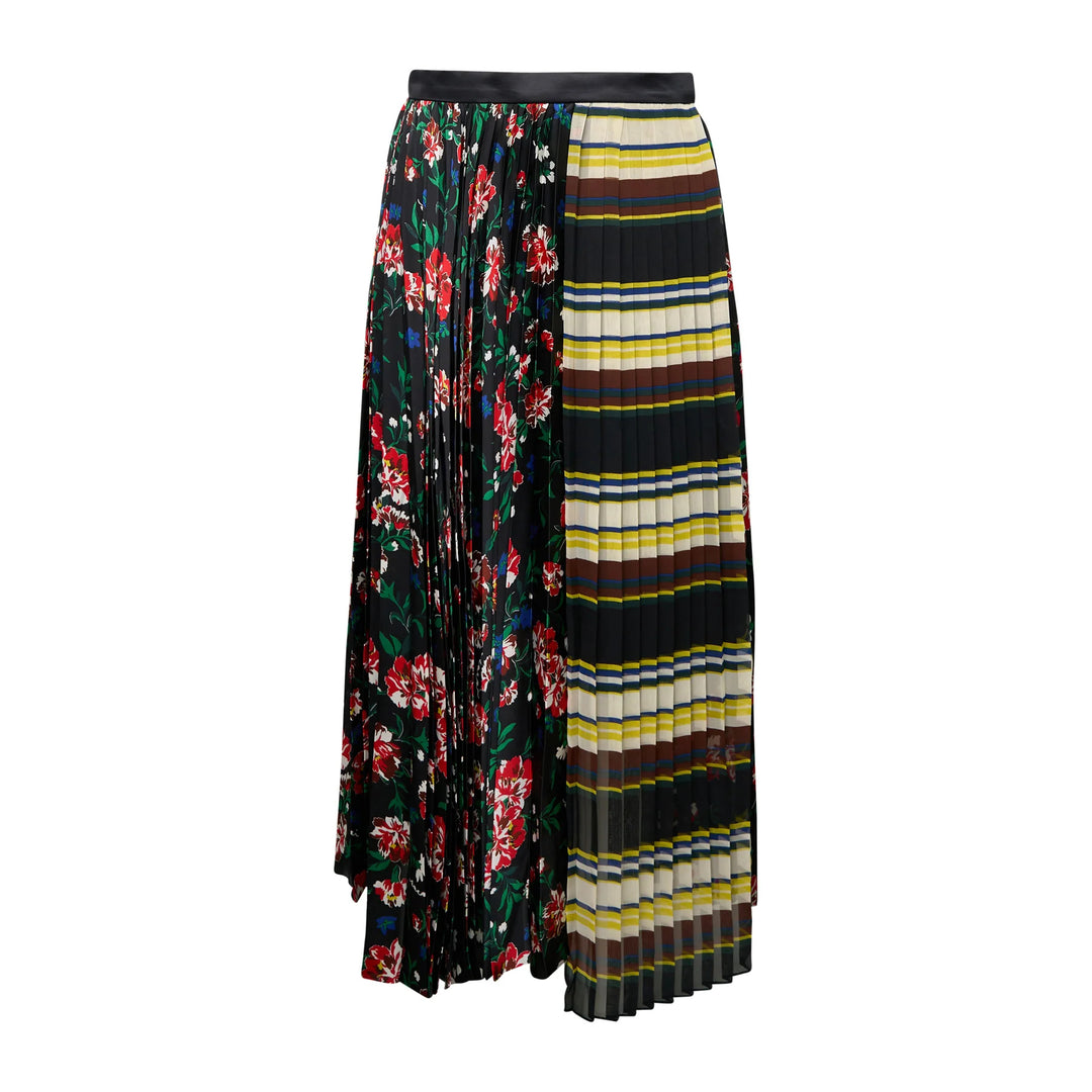 Pattern Mix Pleated Skirt