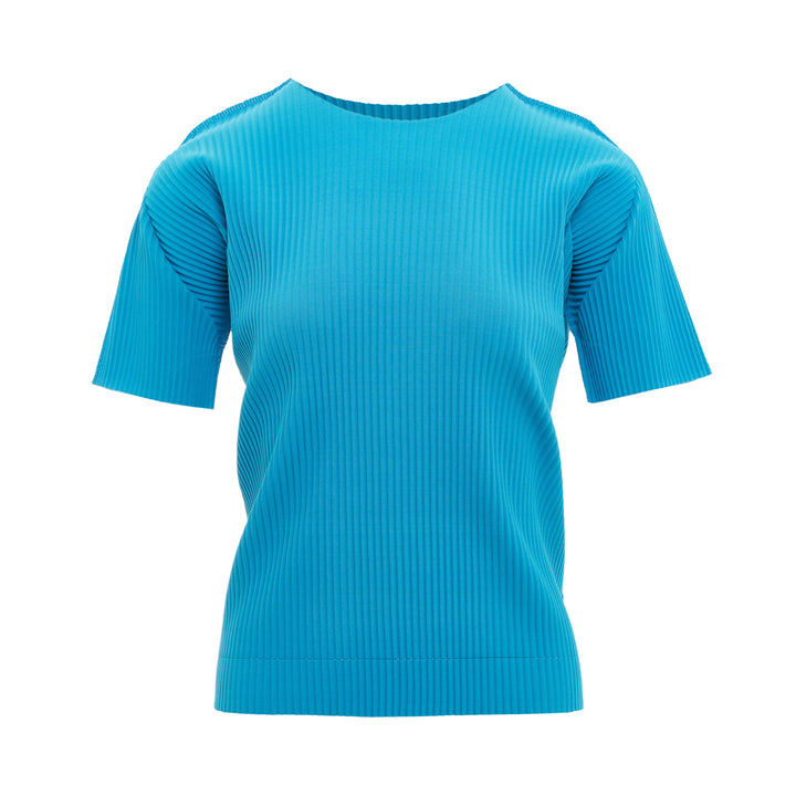 Fine Knit Pleats Short Sleeve Tee