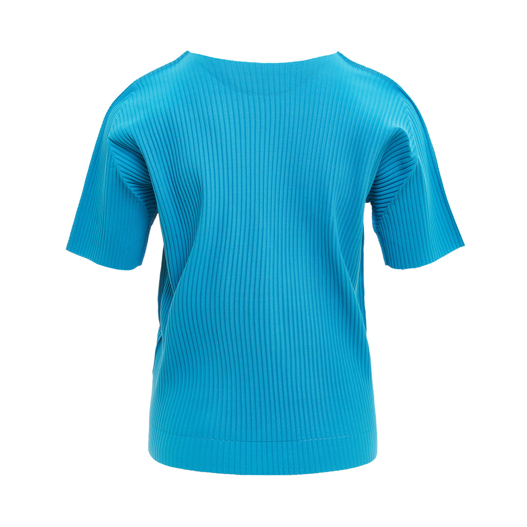 Fine Knit Pleats Short Sleeve Tee
