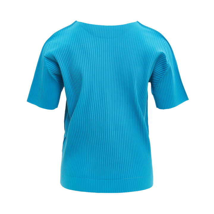 Fine Knit Pleats Short Sleeve Tee