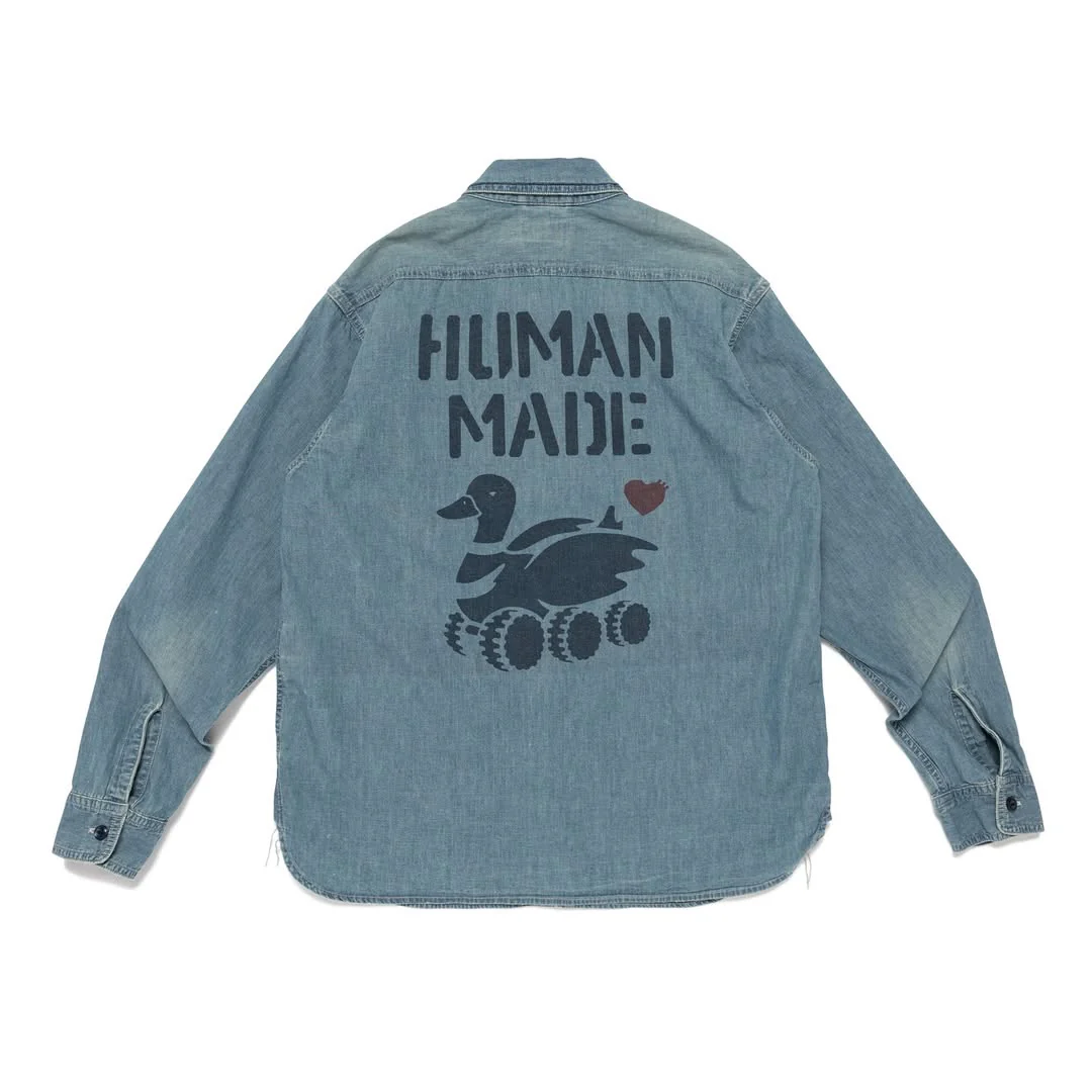 Military Long Sleeve Chambray Shirt