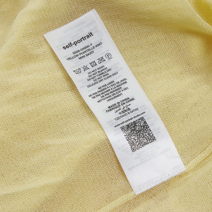 Yellow Pointelle Knit Mini Skirt