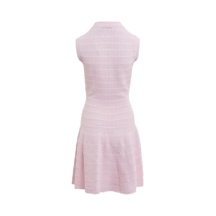 Self-Portrait Pink Pointelle Diamante Knit Mini Dress – Available at Club 21, Official Retailer in Singapore, Malaysia & Thailand with Global Shipping Online