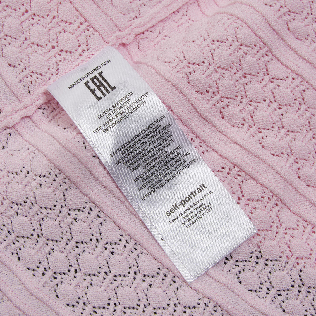 Self-Portrait Pink Pointelle Diamante Knit Mini Dress – Available at Club 21, Official Retailer in Singapore, Malaysia & Thailand with Global Shipping Online