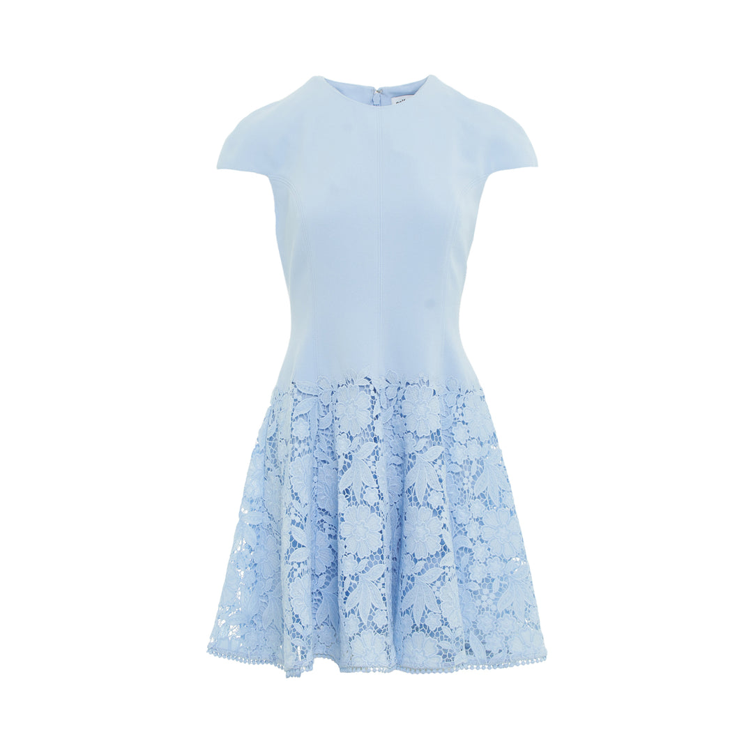Self-Portrait Blue Crepe Lace Mini Dress – Available at Club 21, Official Retailer in Singapore, Malaysia & Thailand with Global Shipping Online