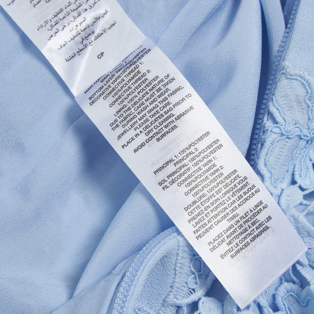 Self-Portrait Blue Crepe Lace Mini Dress – Available at Club 21, Official Retailer in Singapore, Malaysia & Thailand with Global Shipping Online