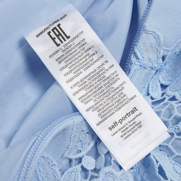 Self-Portrait Blue Crepe Lace Mini Dress – Available at Club 21, Official Retailer in Singapore, Malaysia & Thailand with Global Shipping Online