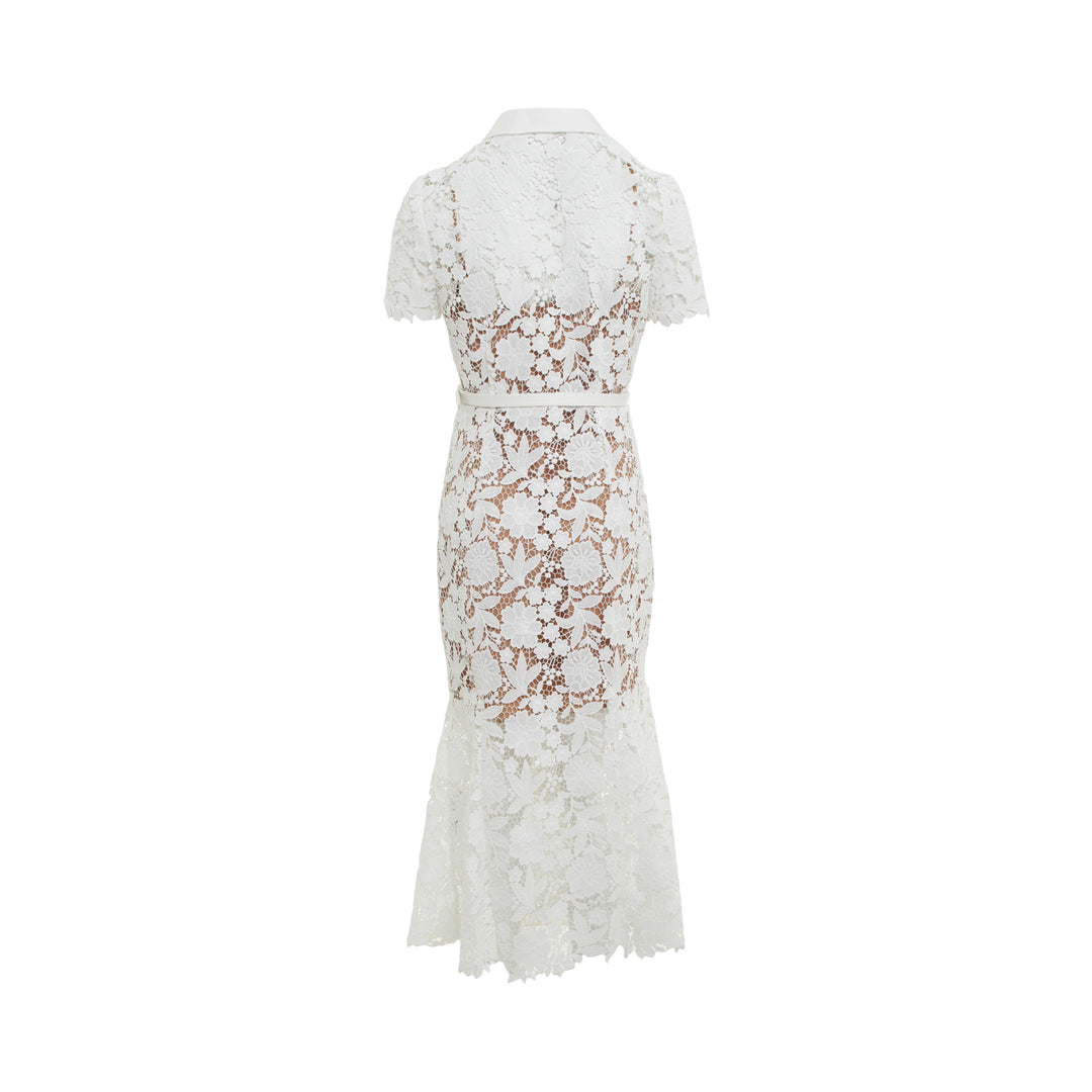Self-Portrait White Lace Collared Midi Dress – Available at Club 21, Official Retailer in Singapore, Malaysia & Thailand with Global Shipping Online