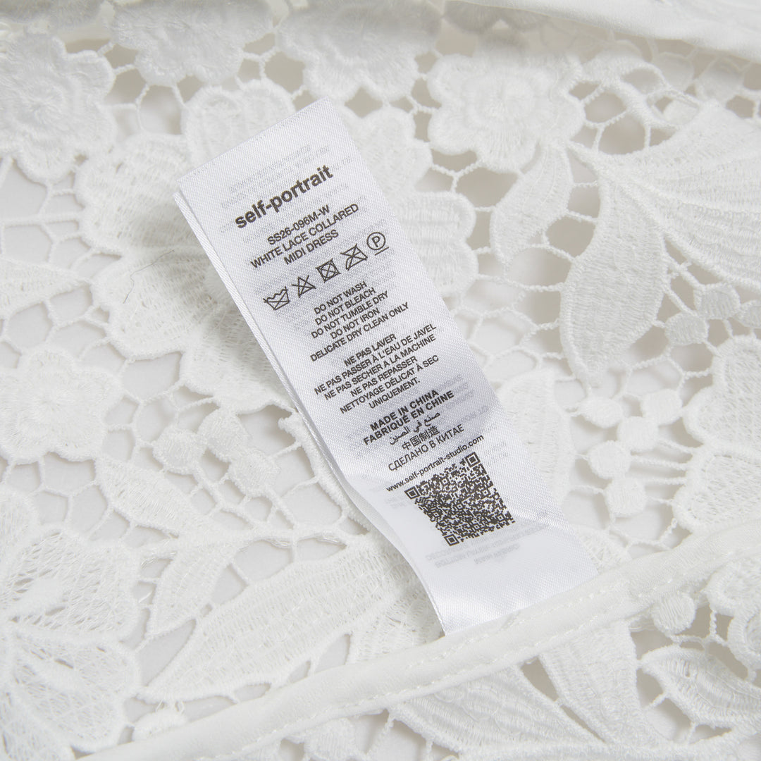 Self-Portrait White Lace Collared Midi Dress – Available at Club 21, Official Retailer in Singapore, Malaysia & Thailand with Global Shipping Online