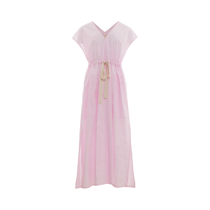 Poplin V-Neck Midi Dress