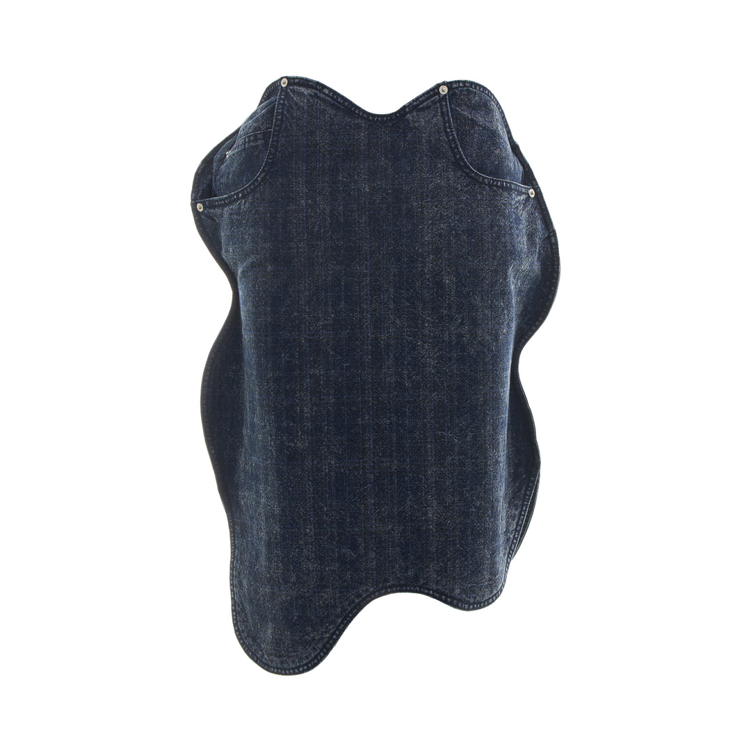 pushBUTTON Blue Wavy Vintage Denim Skirt – Available at Club 21, Official Retailer in Singapore, Malaysia & Thailand with Global Shipping Online