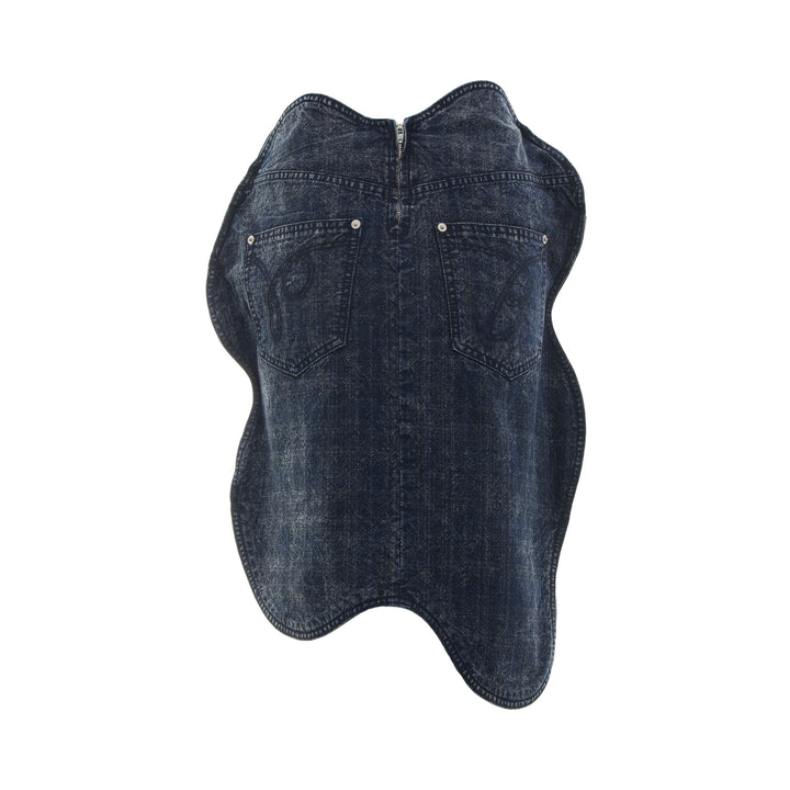 pushBUTTON Blue Wavy Vintage Denim Skirt – Available at Club 21, Official Retailer in Singapore, Malaysia & Thailand with Global Shipping Online