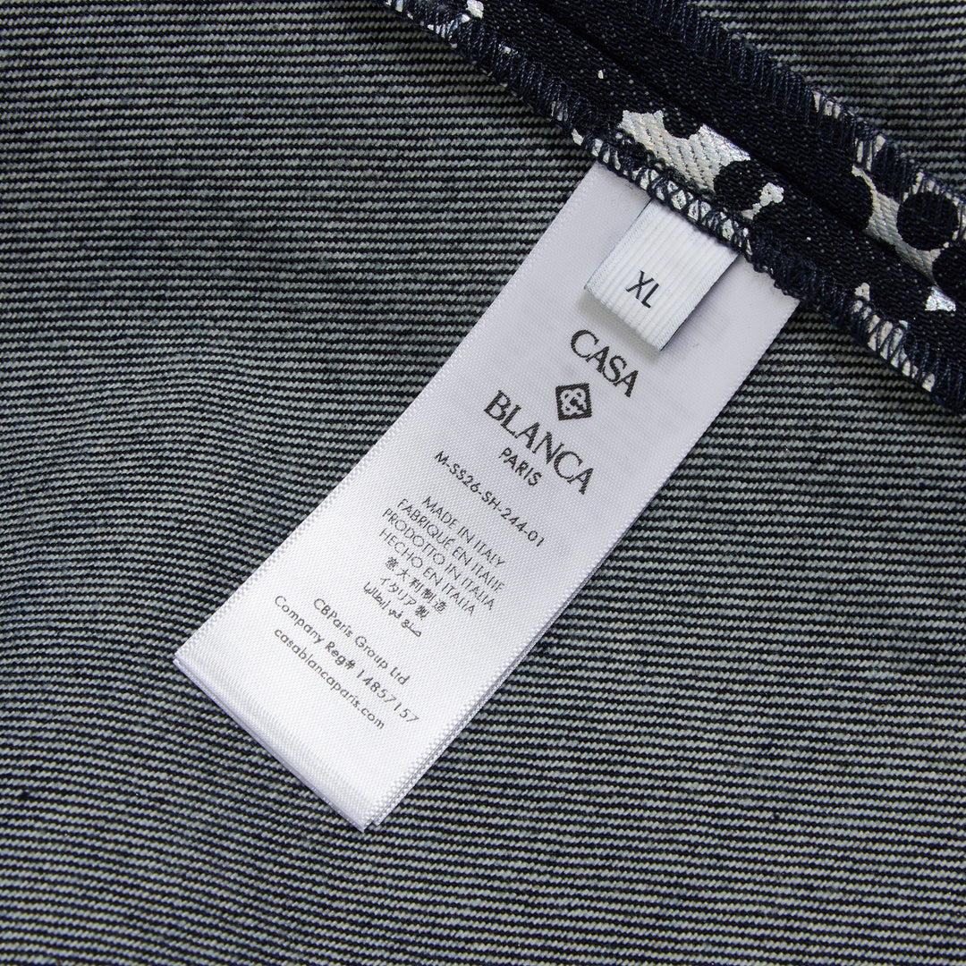 Casablanca Pearlescent Monogram Denim Short Sleeve Shirt – Available at Club 21, Official Retailer in Singapore, Malaysia & Thailand with Global Shipping Online