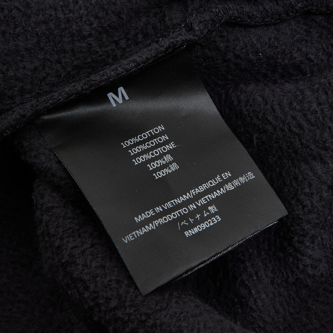 Fear of God ESSENTIALS black oversized graphic hoodie with arch logo print on chest