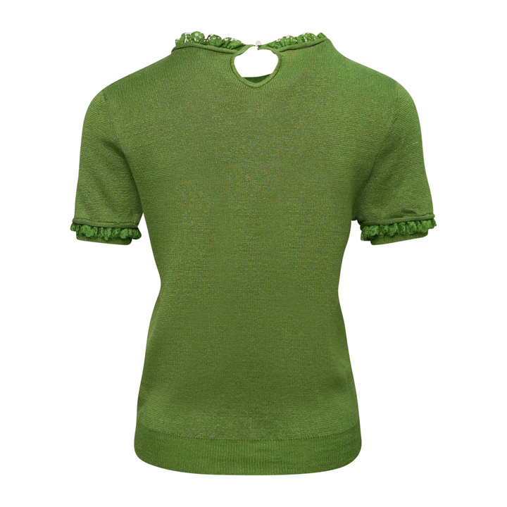 Raw-Edge Mock Neck Knit Top