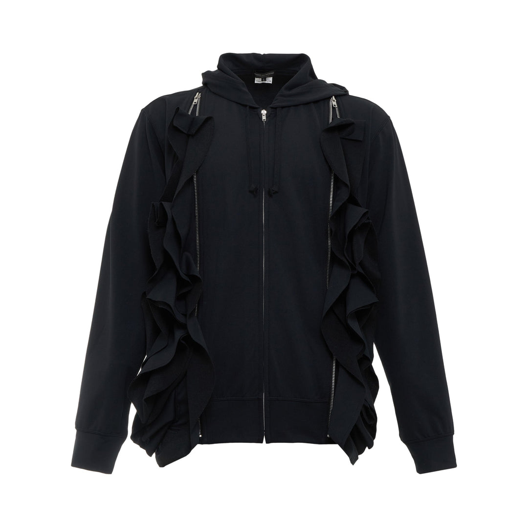 Frill Zip-Up Sweatshirt Hoodie