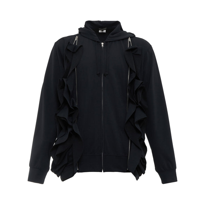 Frill Zip-Up Sweatshirt Hoodie