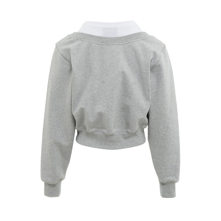 Long Sleeve Embellished Double Layer Sweater