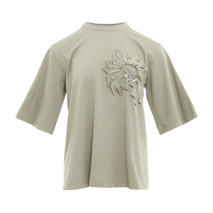 Trapeze Floral Appliqué Tee