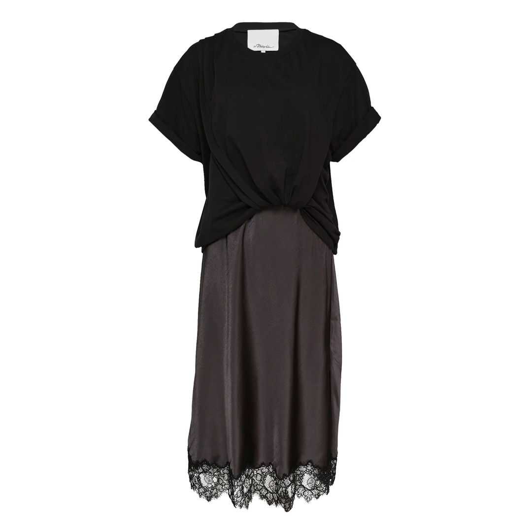 Draped T-Shirt Slip Combo Dress