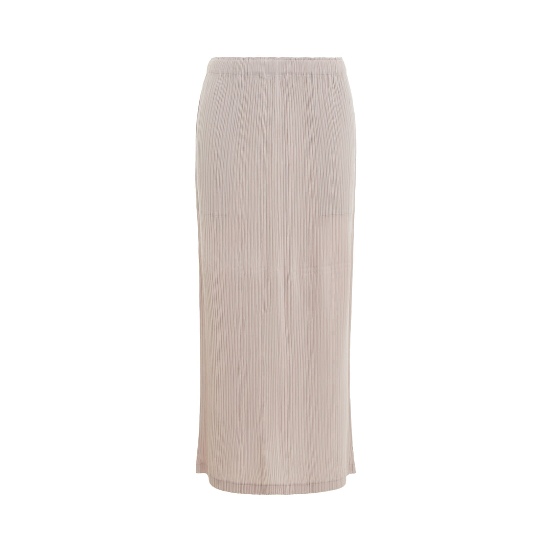 Hatching Pleated Midi Skirt