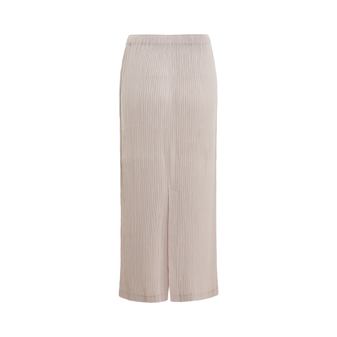 Hatching Pleated Midi Skirt